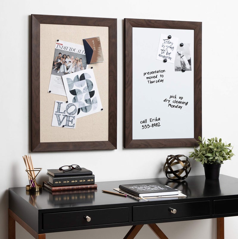 DesignOvation Beatrice Framed Magnetic Dry Erase Board, 18x27, Walnut Brown - Image 4